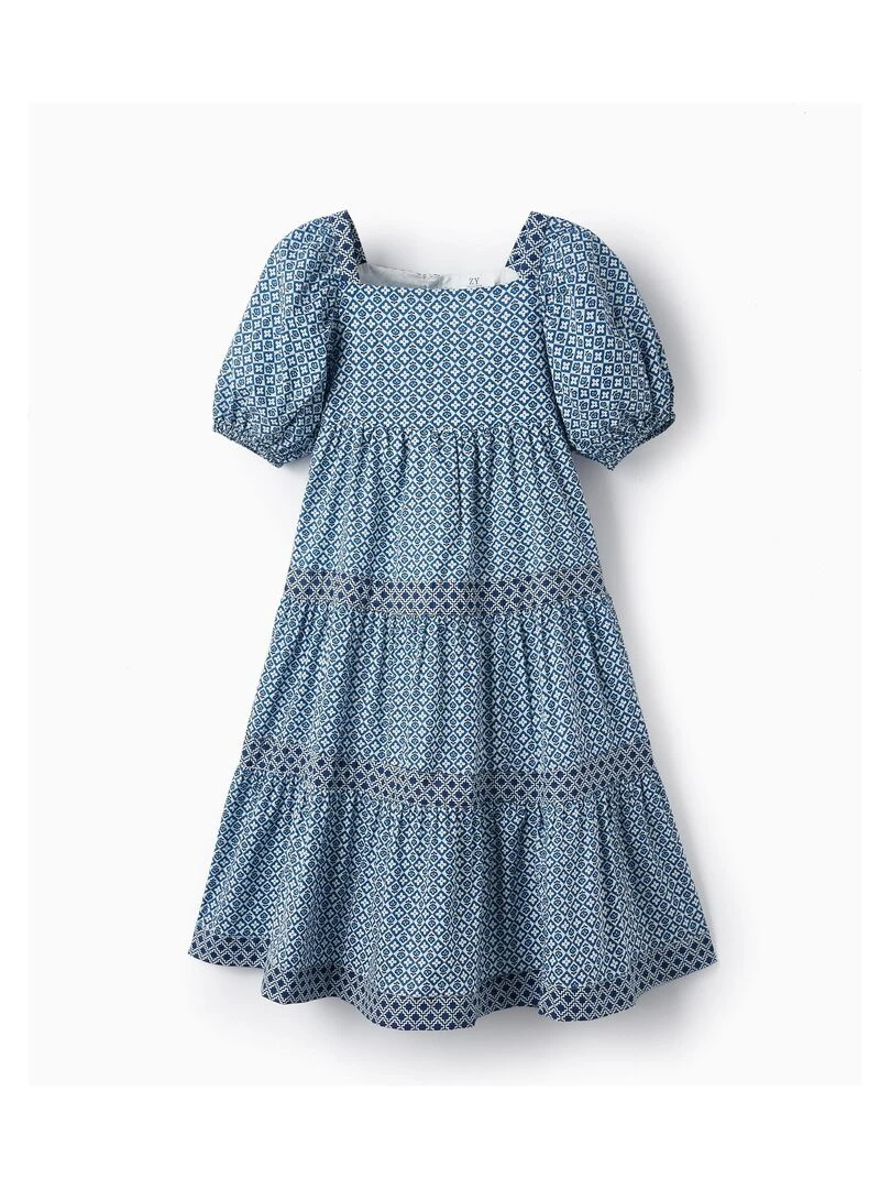 Robe avec Motif pour Fille manches courtes ATLANTIC COMPANY Bleu foncé