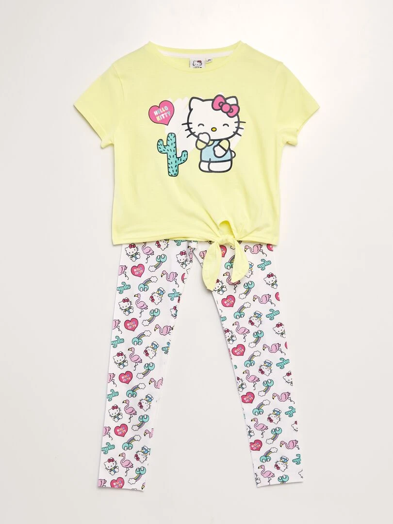 Ensemble tee shirt + legging 'Hello Kitty' Jaune