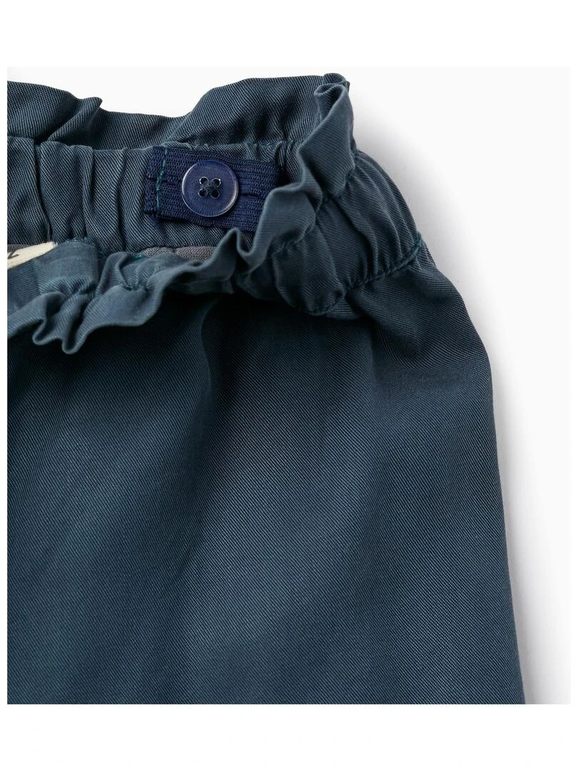 Pantalon En Sergé Pour Fille 'Wide Leg'   Bleu