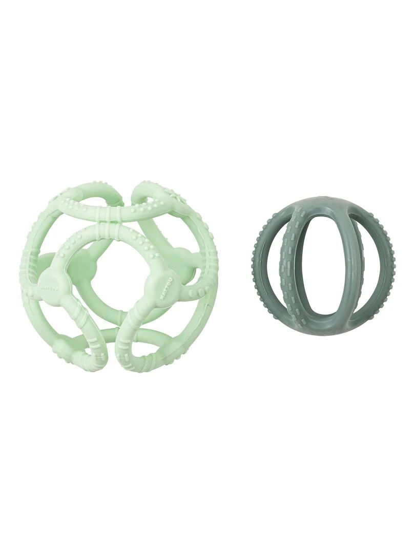 Lot de 2 balles encastrables en silicone vertes N/A