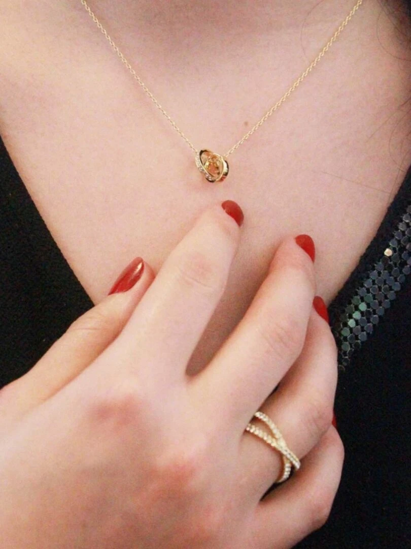 Pendentifs Circle Hoop   Doré et Cristal   Doré/or