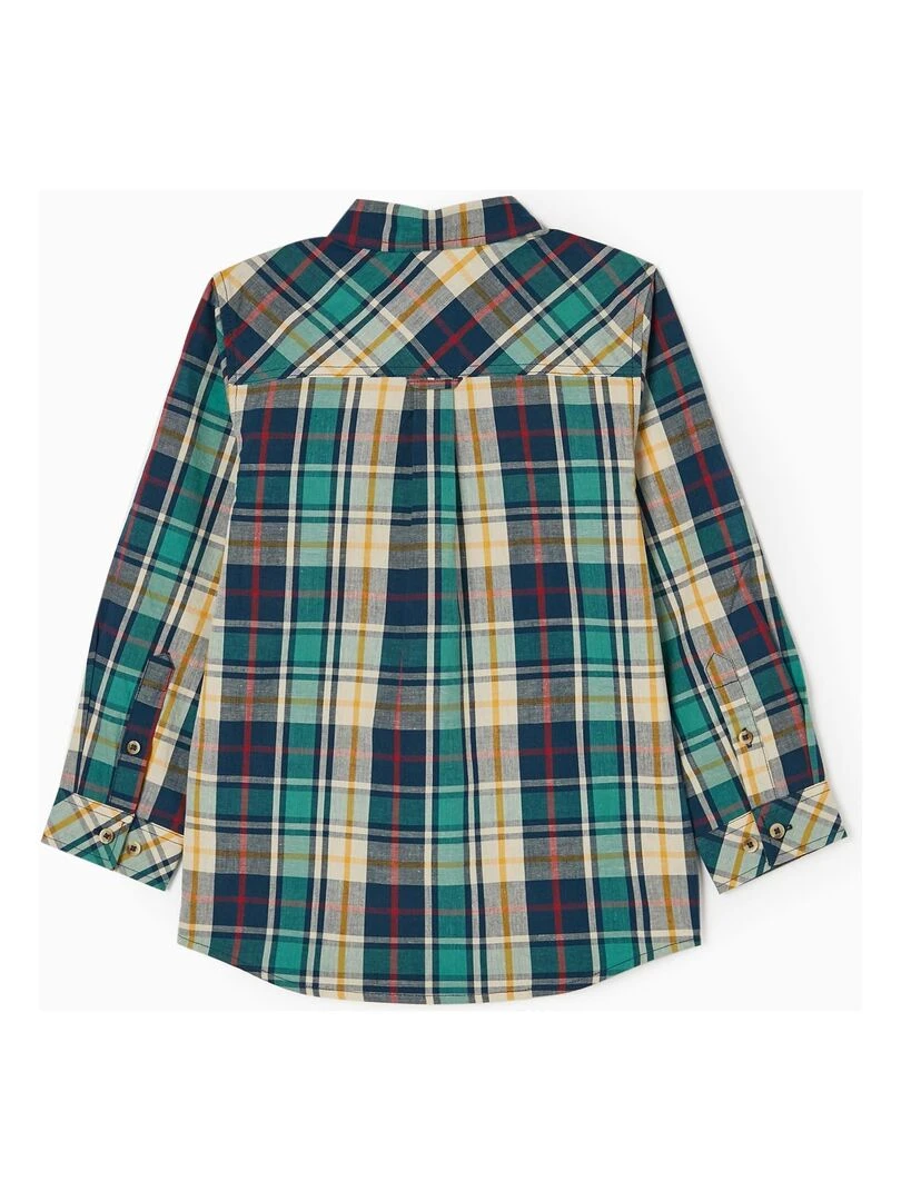 Chemise à Carreaux en Coton Garçon manches longues LE CHALET Vert foncé
