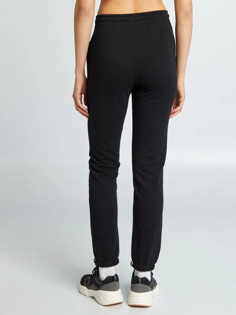 Jogging uni en molleton fin   noir