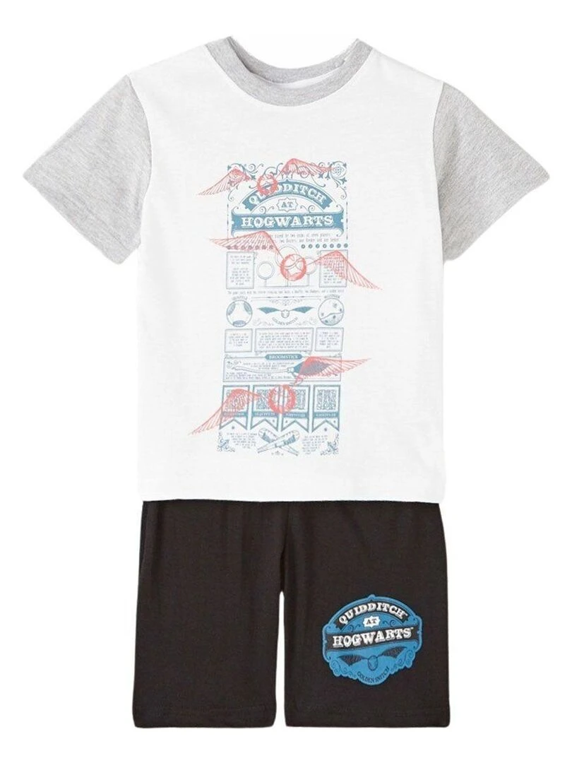Harry Potter Ensemble T shirt short garçon Imprimé Harry Potter Blanc
