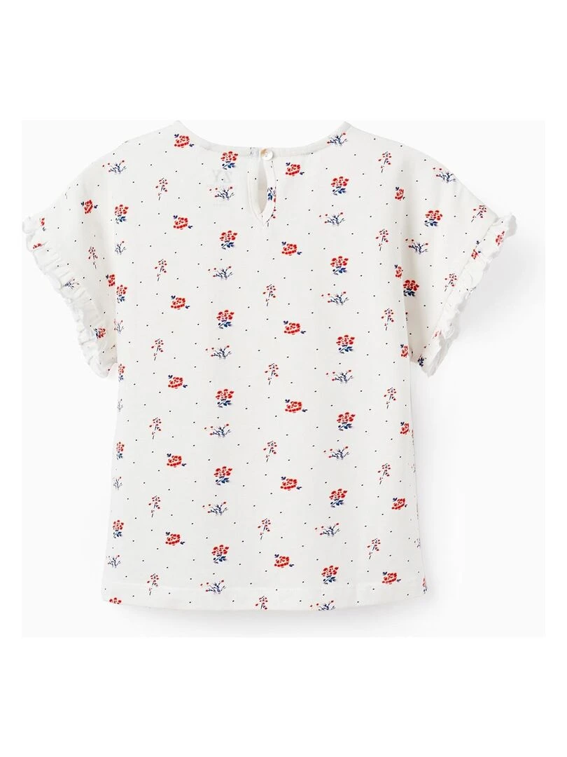 T shirt avec motif floral pour fille manches courtes PICASSO Beige clair