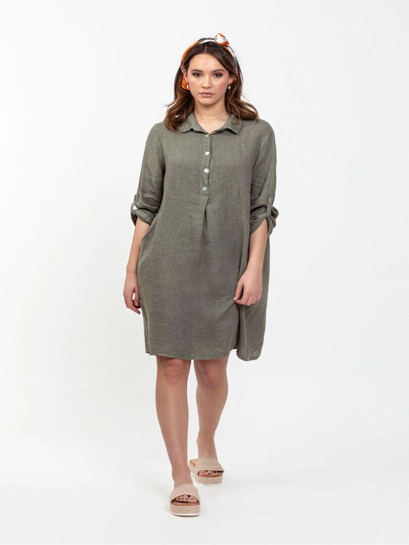 Robe chemise IRIS Gérard Pasquier Kaki