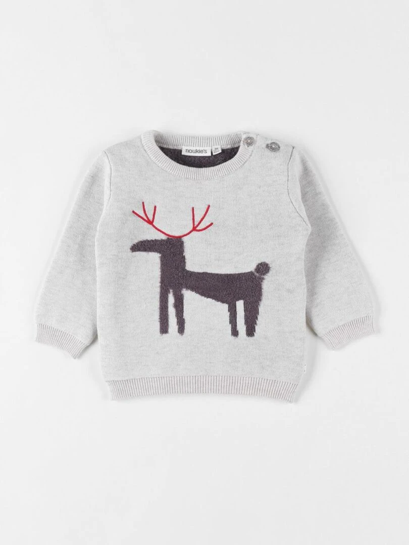 Pull tricot Noël chiné Noukie's Beige