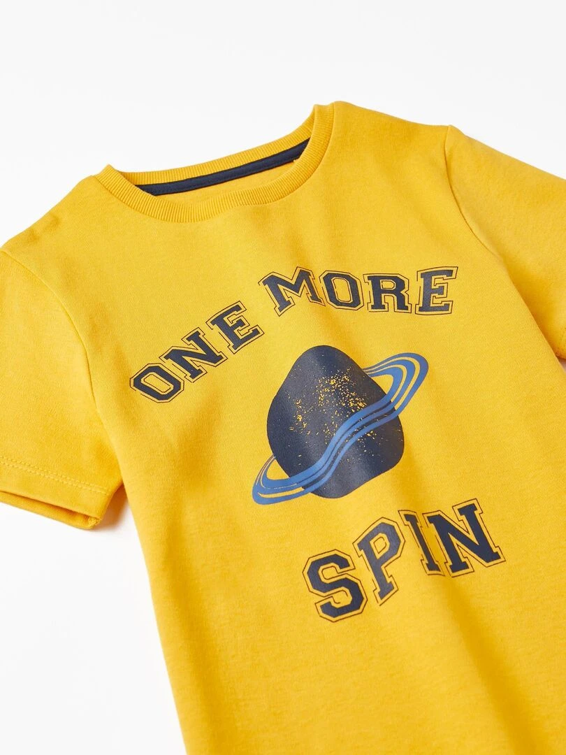 Pyjama à manches courtes pour garçon 'One More Spin' manches courtes OUT OF THIS WORLD   Jaune