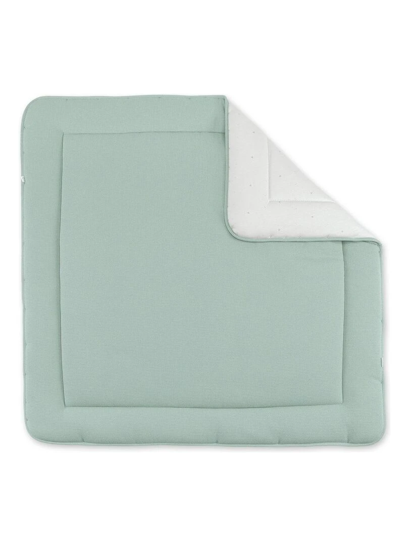 Bemini Tapis de parc et jeu Pady waffle et jersey bio Vert sapin