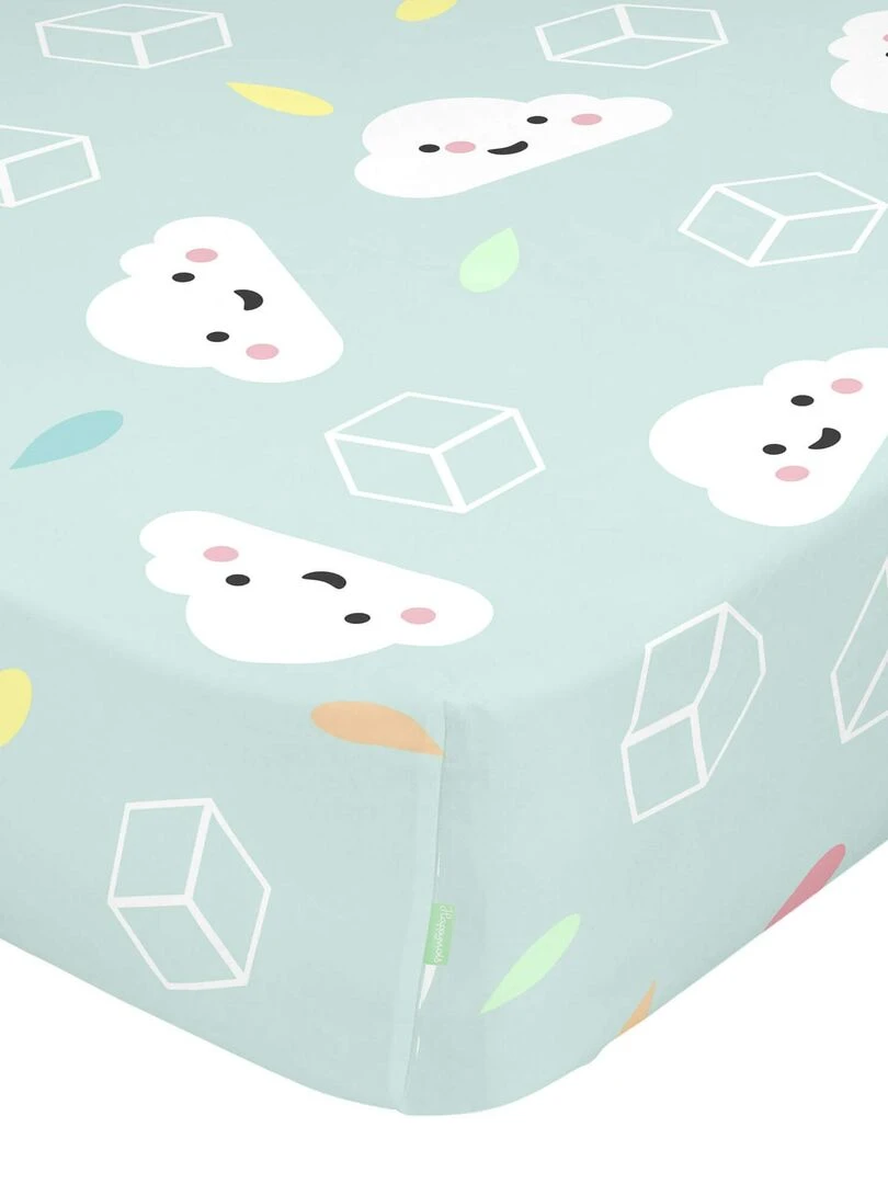 Drap housse Rainbow "Happyfriday" Blanc