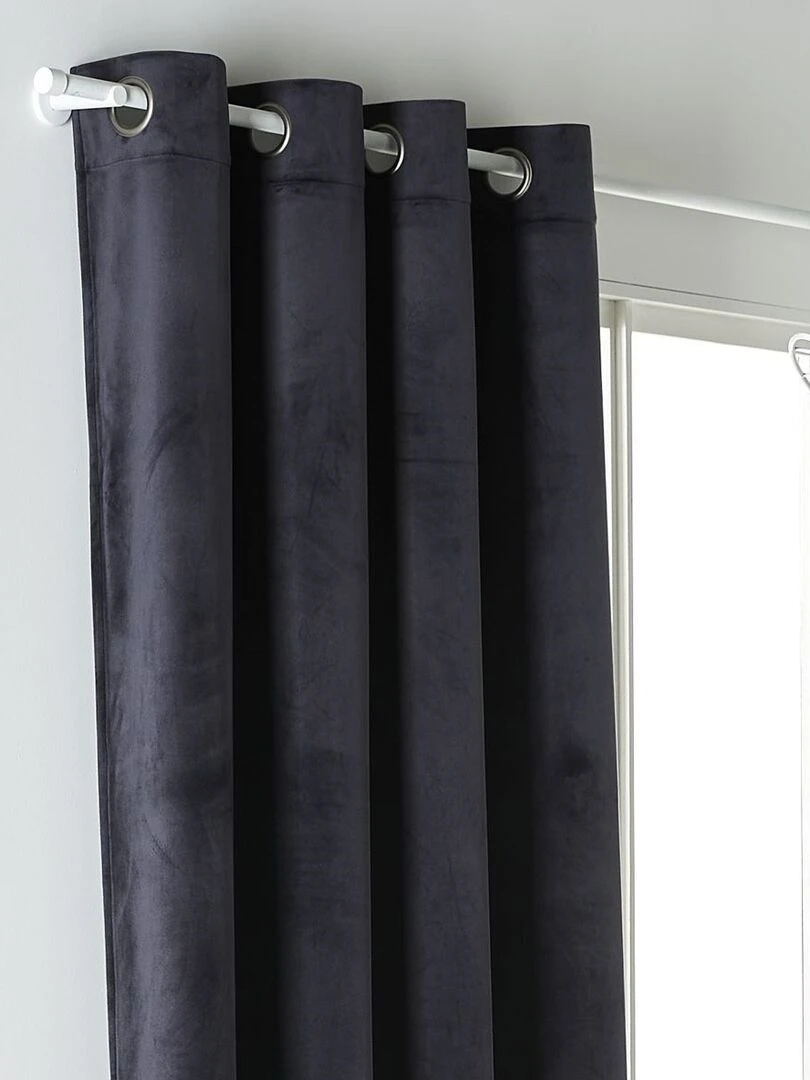 Rideau Occultant À Oeillets Uni 'prestige Effet Velours' 'today'   gris anthracite