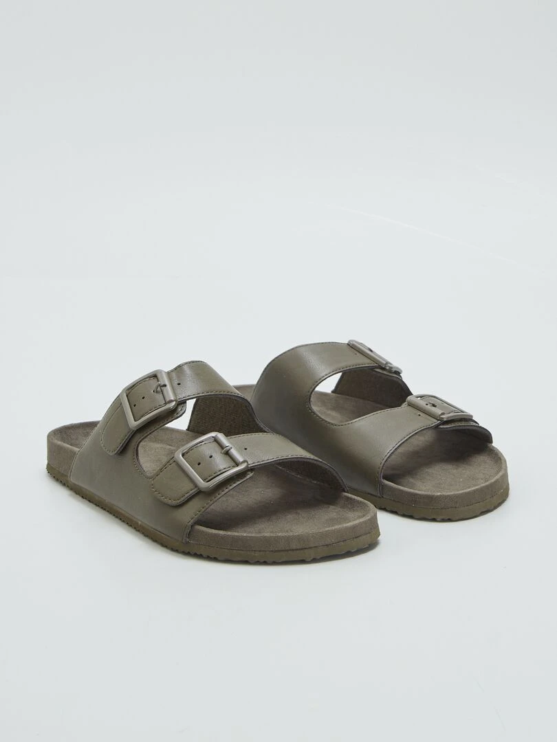 Sandales à double bride Kaki