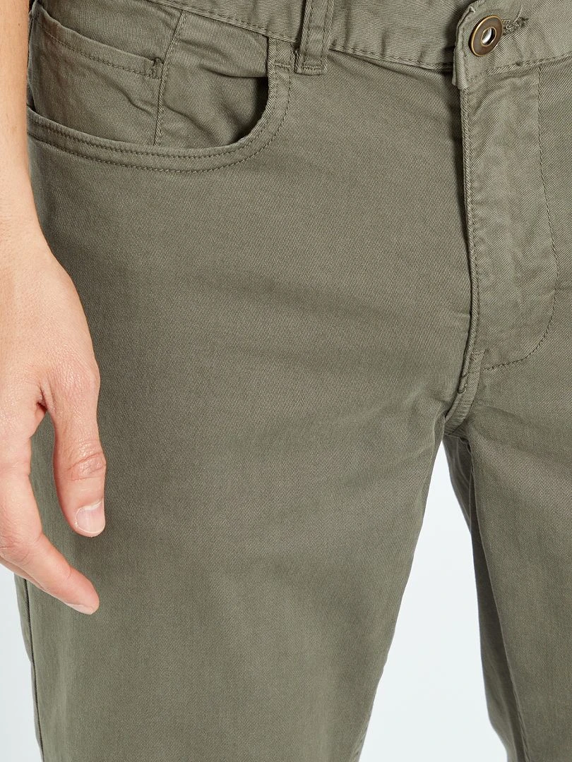 Jean slim 5 poches   L32   kaki