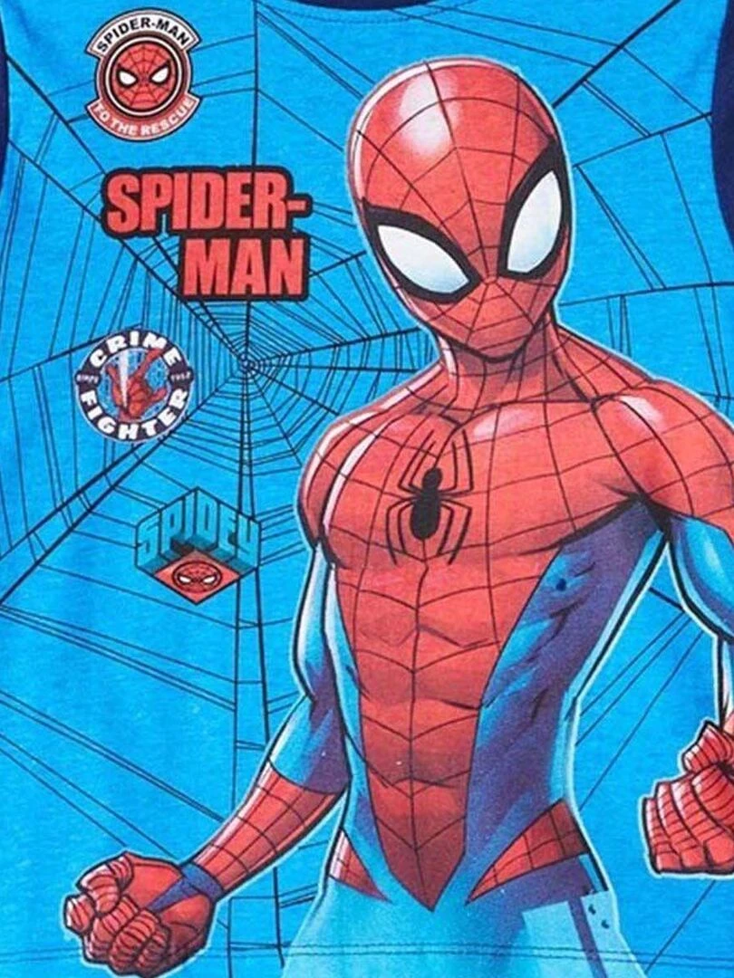 Disney   T shirt garçon imprimé Spiderman en coton   Bleu marine