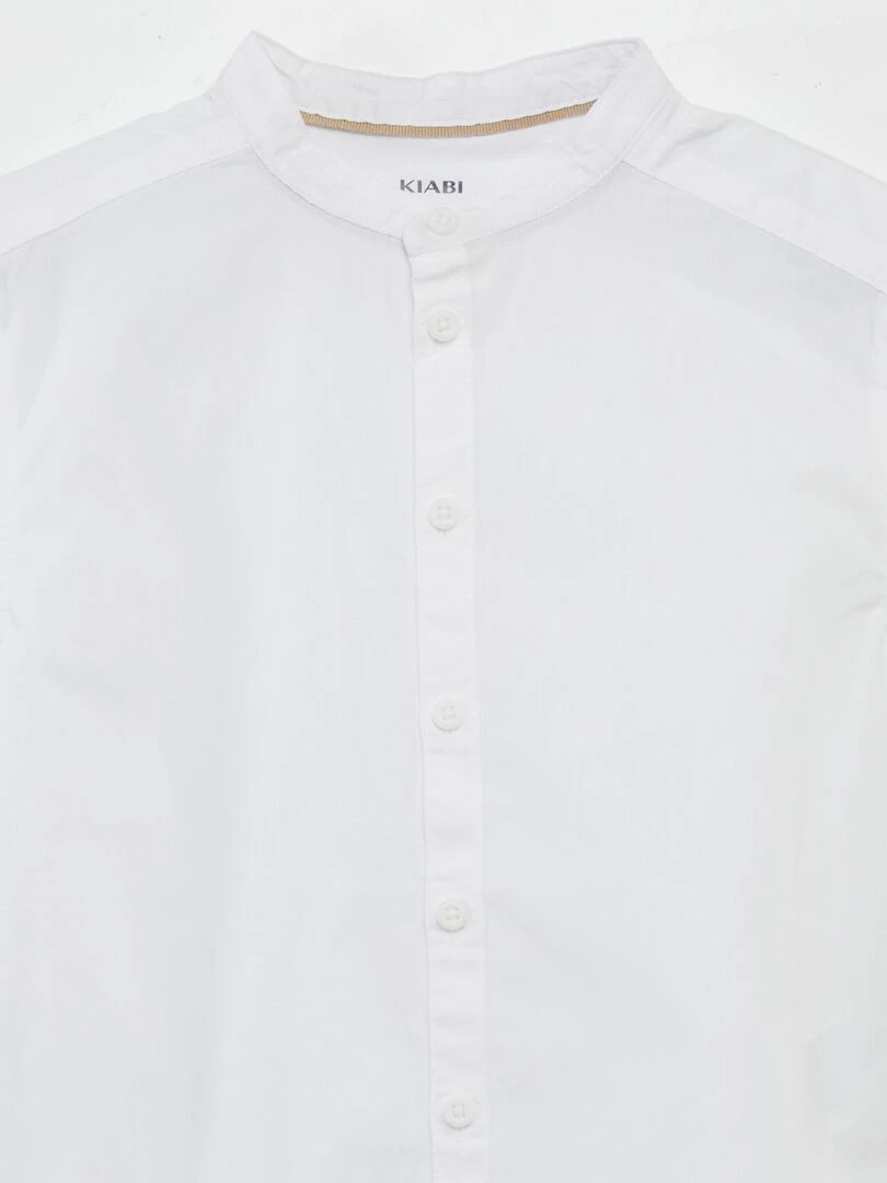 Chemise à col mao blanc