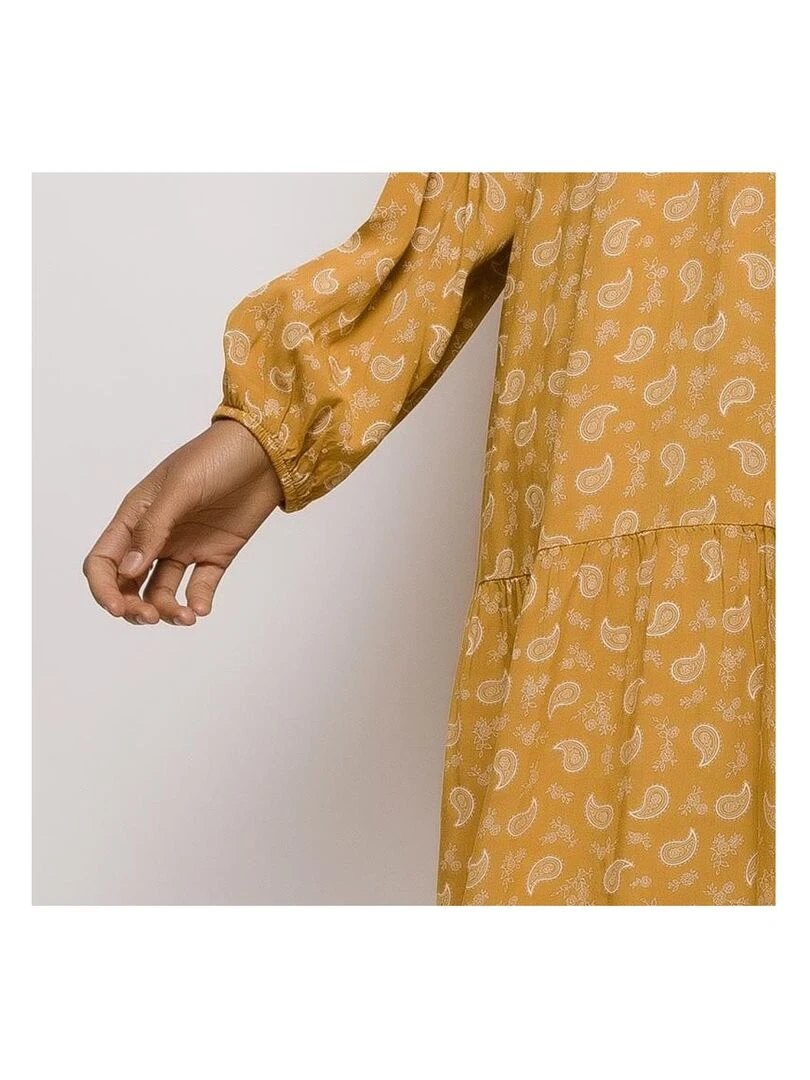 Robe midi imprimée   Jaune