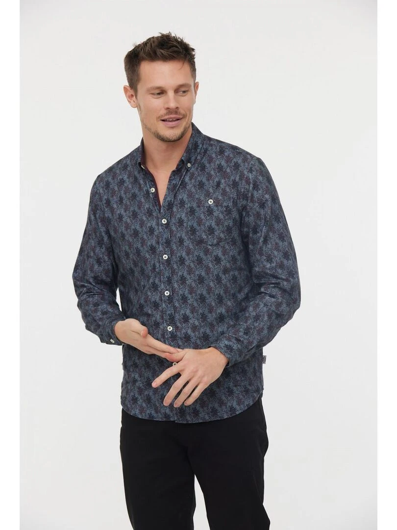 Lee Cooper Chemise manches longues coton regular DOLANO Bleu marine