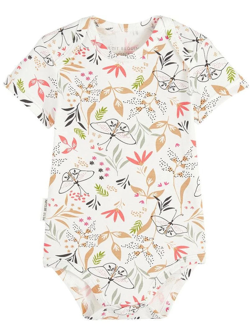 Lot de 2 bodies bébé manches courtes Toscane   Ecru