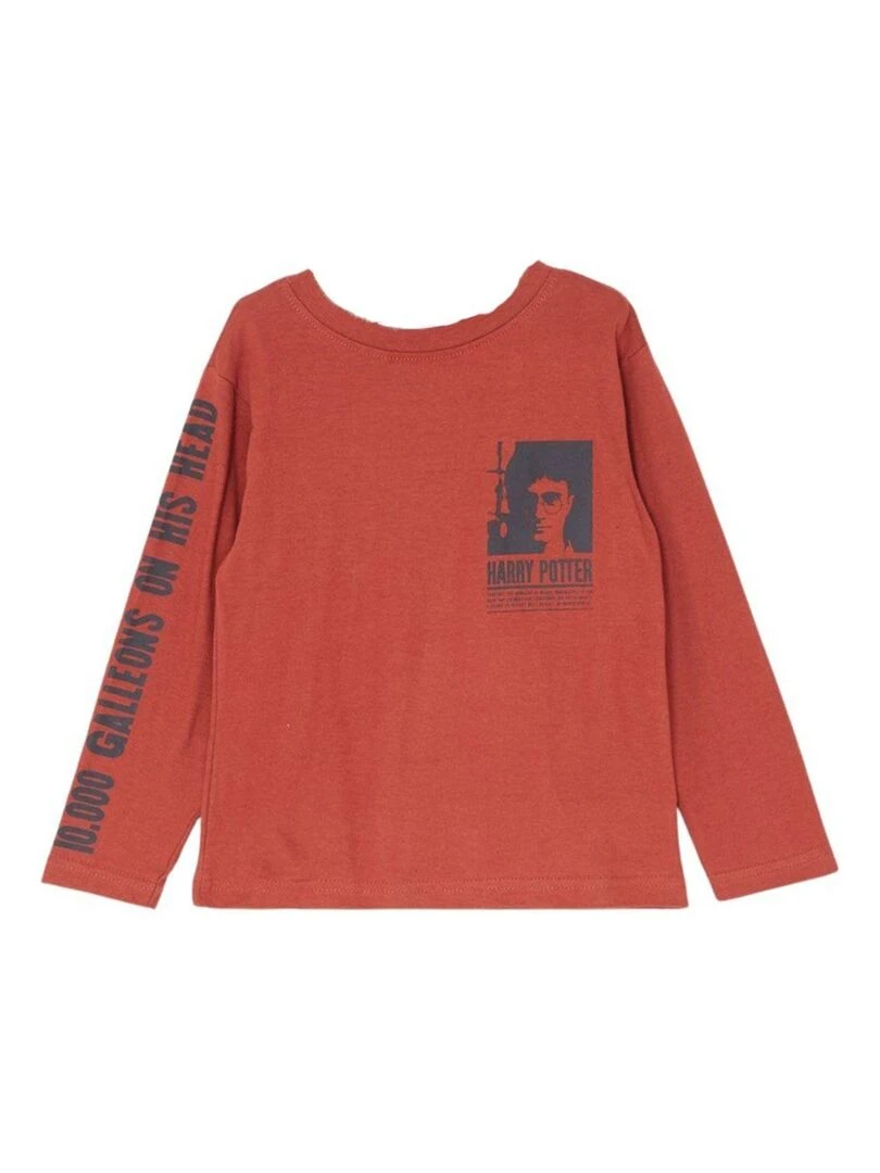 Harry Potter T shirt garçon imprimé Harry Potter en coton Bordeaux