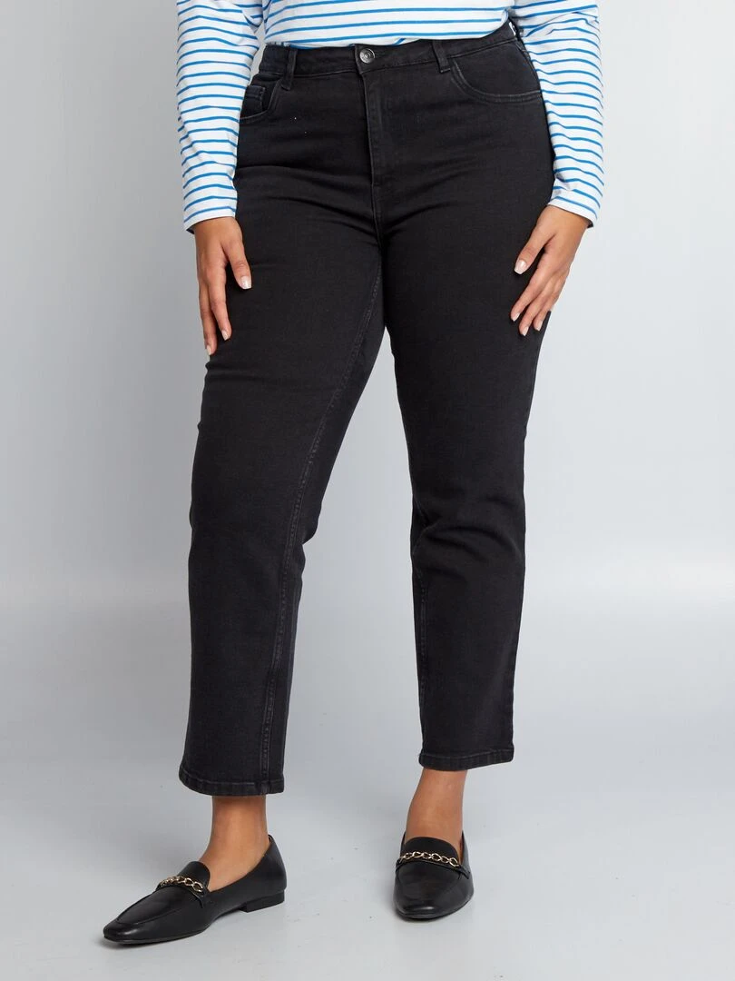 Jean droit avec abrasions L30 Noir