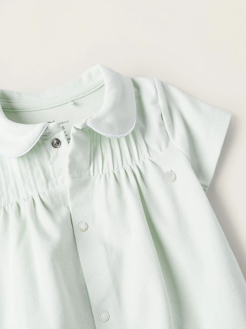 Body en Coton avec Détail Drapé pour Nouveau Née   Bleu clair