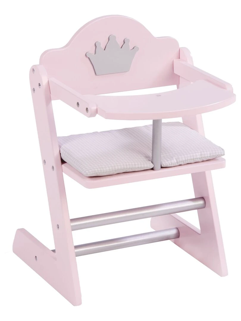ROBA Chaise haute pour Poupée "Princess Sophie" en bois   Dès 18 mois   Rose/Argent   N/A
