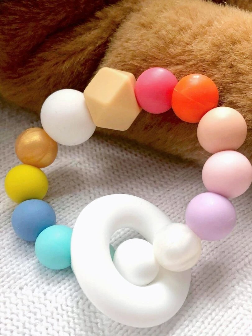 Hochet 100% Non Toxique Arc en Ciel Blanc Multicolore