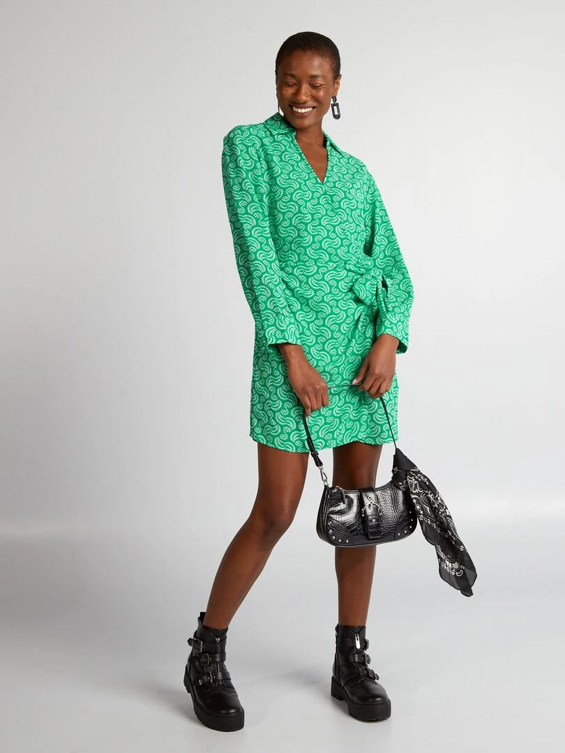 Robe à nouer fantaisie Vert