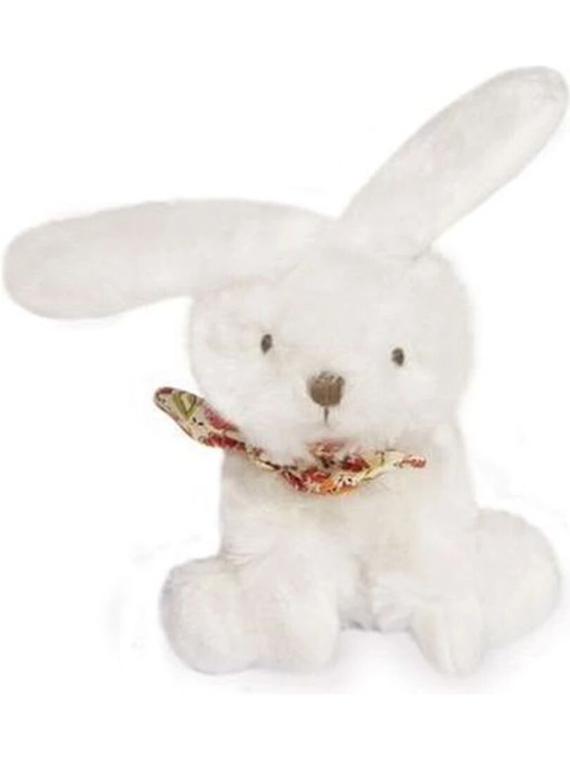 Doudou Doudou et Compagnie lapin Blanc bandana liberty rouge Pantin 12 cm mon chouchou Blanc