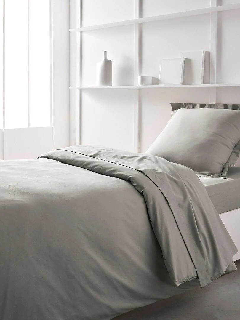 Drap housse 1 personne uni 'ESSENTIAL' 'TODAY'   Beige