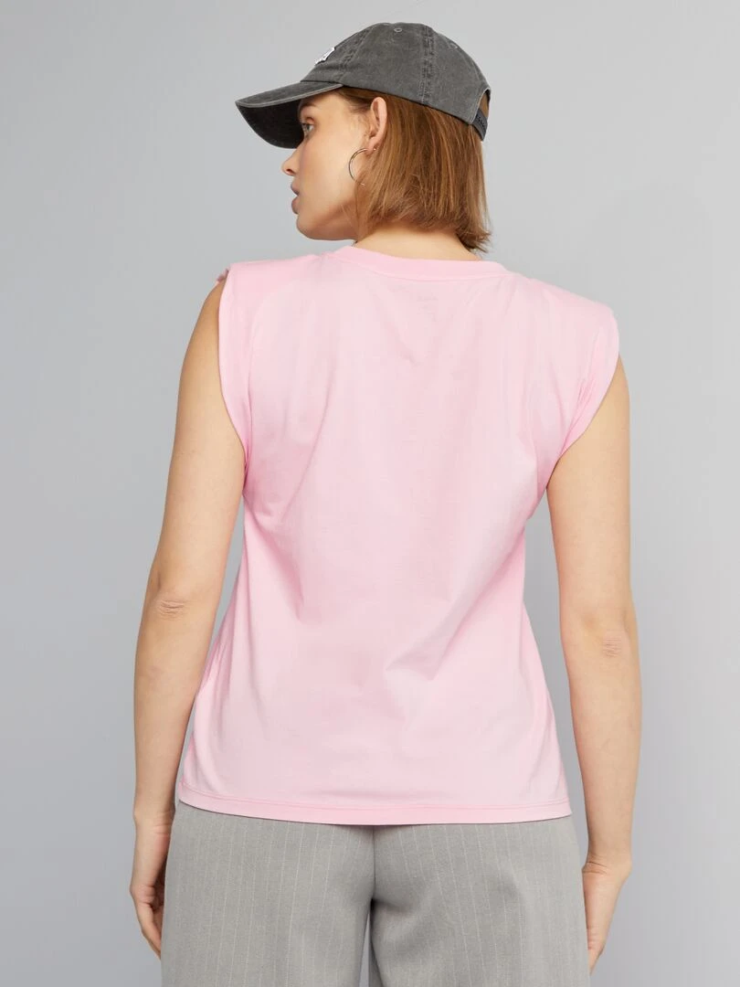 T shirt à épaulettes   rose
