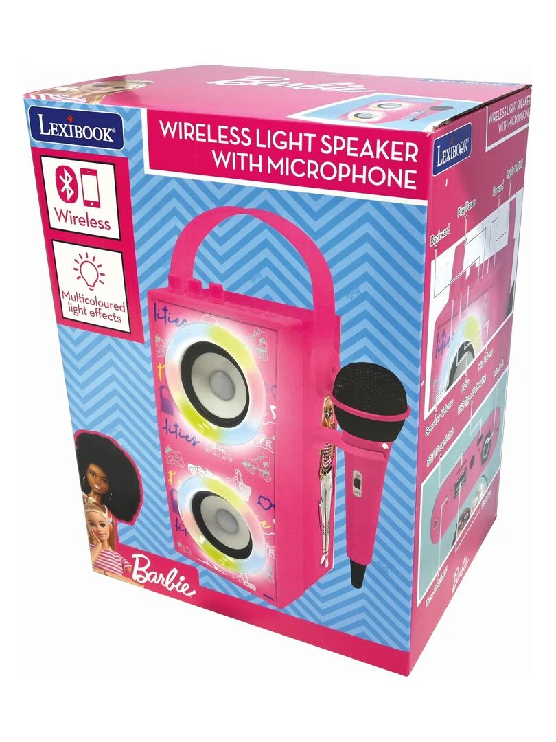 Enceinte Tendance Bluetooth® portable avec micro et effets lumineux Barbie   N/A