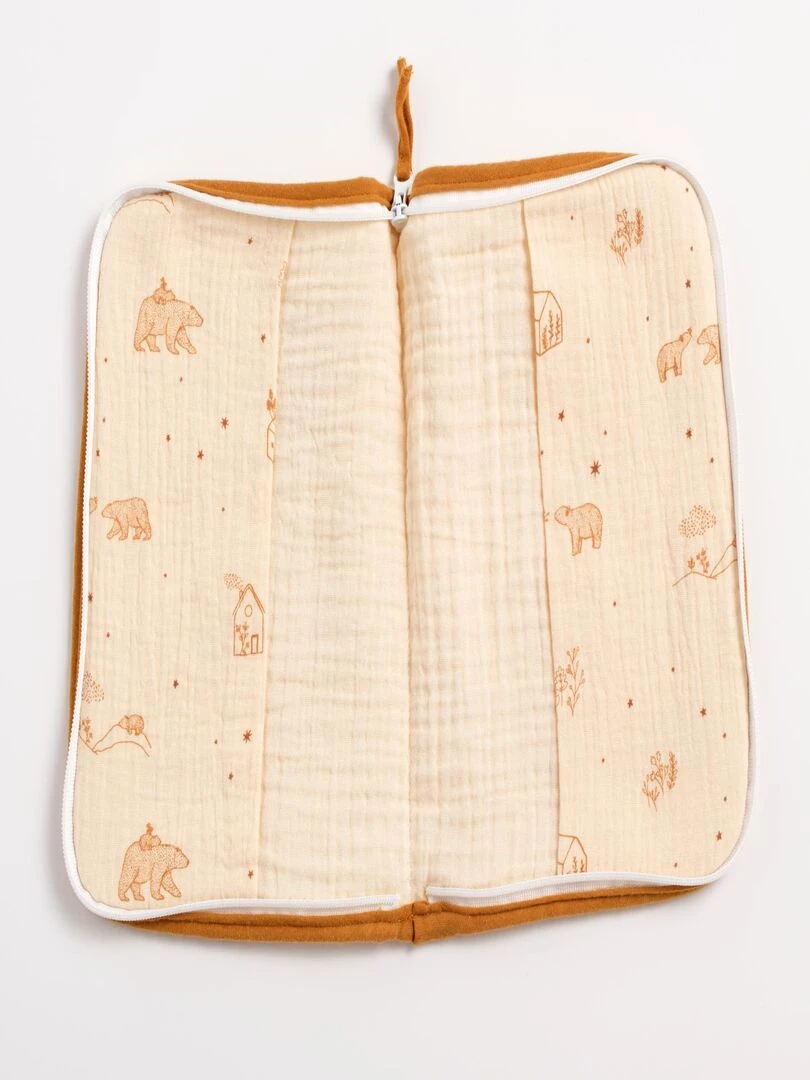 Protège carnet de santé en double gaze de coton SAUTHON Beige