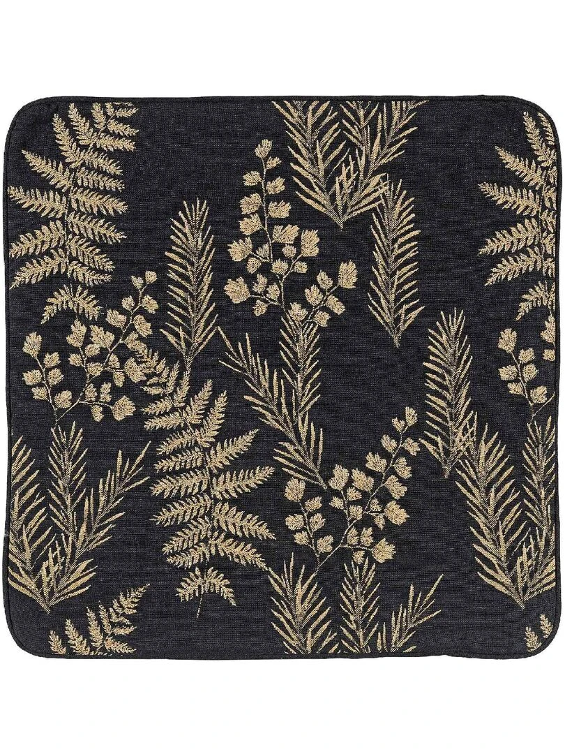 Housse de coussin aux feuillages divers Jaune