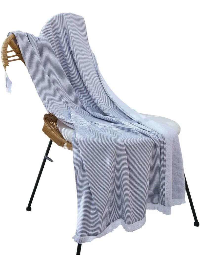 Fouta a franges Collection Nael Gris