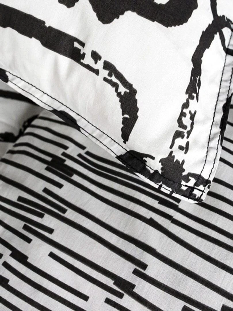 Housse de couette Sunshine Takara + taie(s) 100% coton 57 fils Blanc