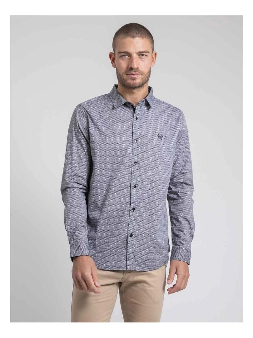 Chemise manches longues motifs TIROPOLI Gris