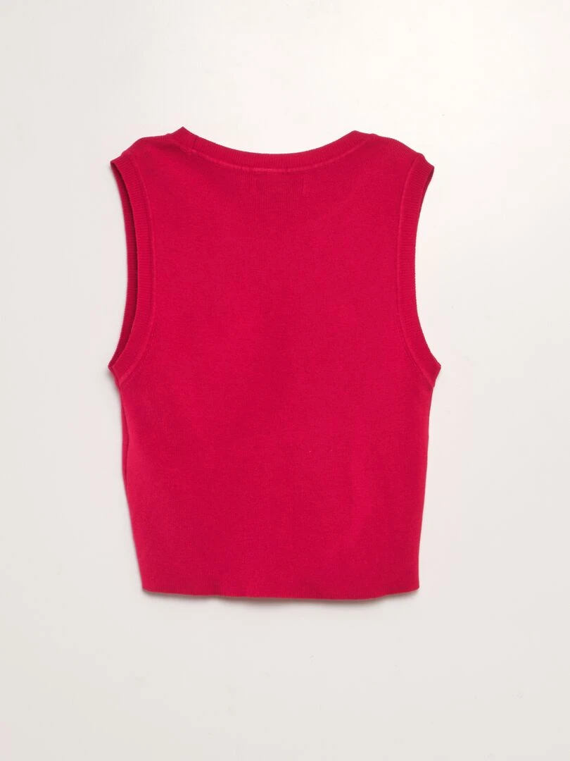 T shirt sans manches Rouge