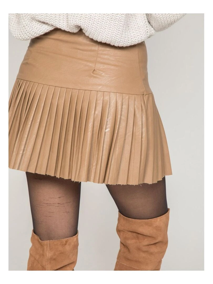 Jupe similicuir XANDREA   Beige
