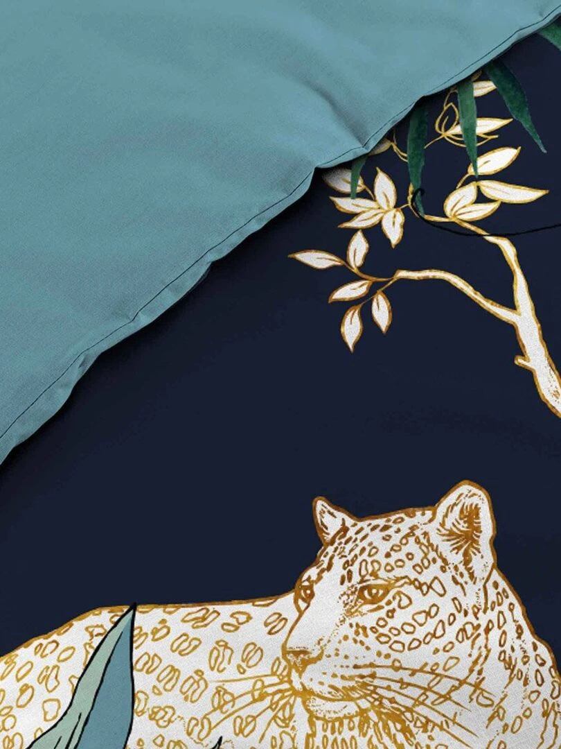 Housse de couette 260x240 + 2 taies Mistic coton Bleu