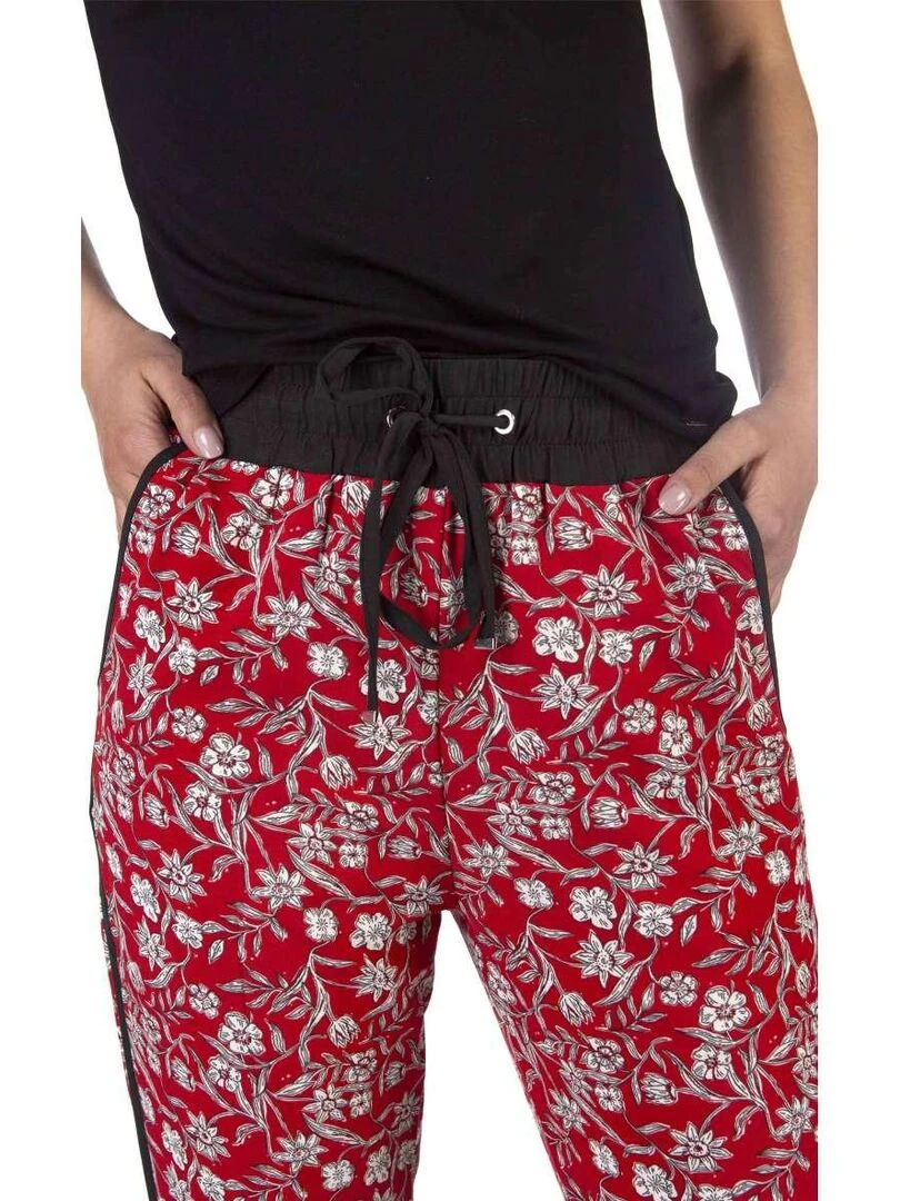 KAPORAL Pantalon imprimé floral cigarette TORMA Rouge