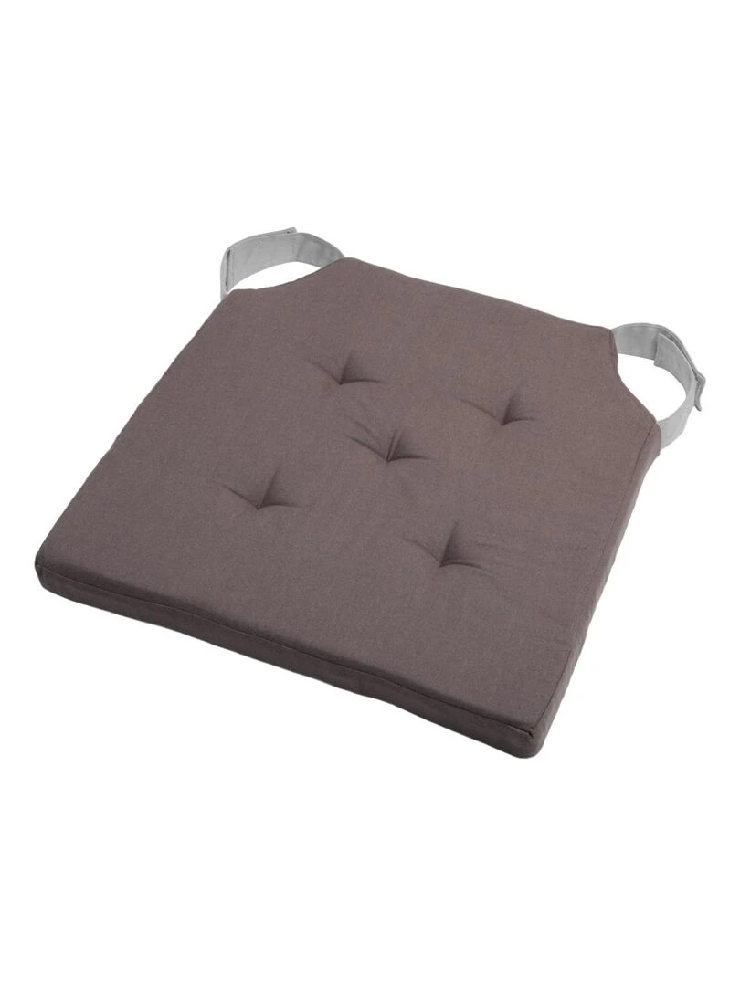 Galette de chaise à velcro Gris perle