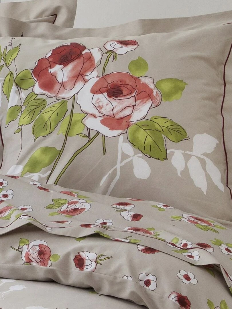 Taie d'oreiller esprit champêtre Beige clair