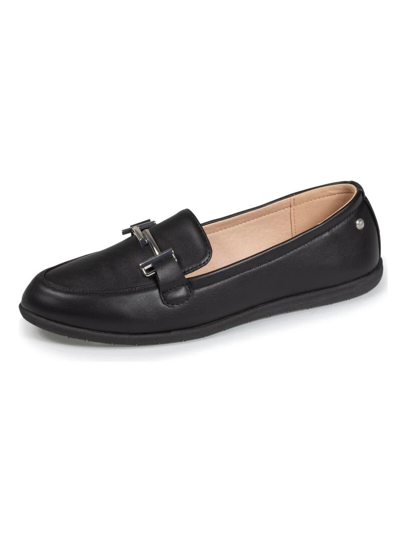 Mocassins Femme accessoire argenté Noir
