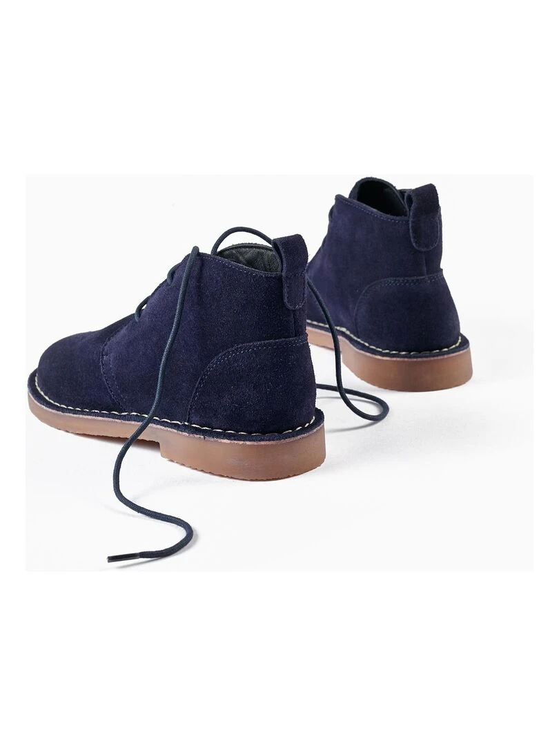 Bottes en daim pour garçon   ROYALS OFF DUTY   Bleu foncé