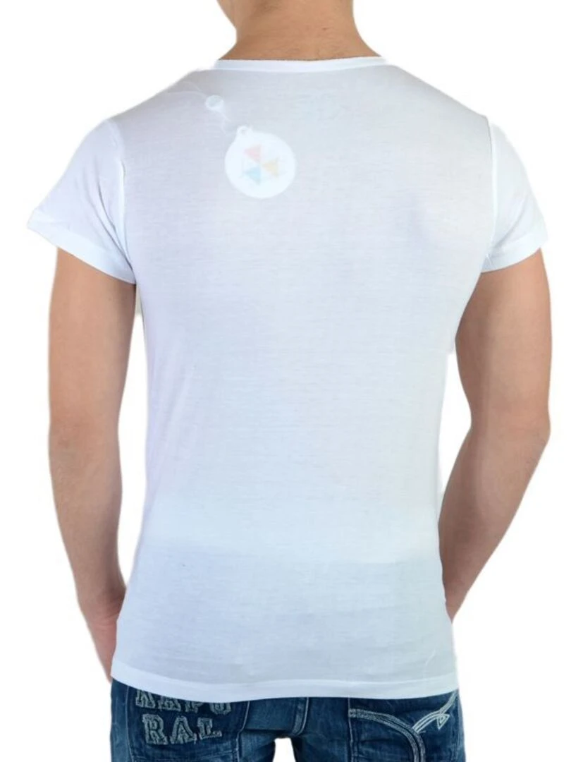 Tee Shirt Little Eleven Paris SF SS Mixte garçon  fille  Blanc   Blanc