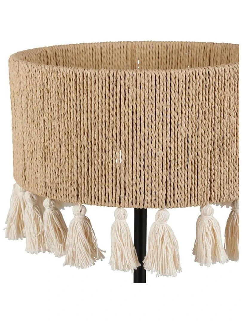 Lampe métal coton Charlotte noire beige Beige