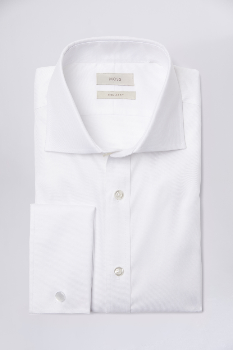 Tailored Fit White Piquet Textured Shirt   Buy Online at Moss