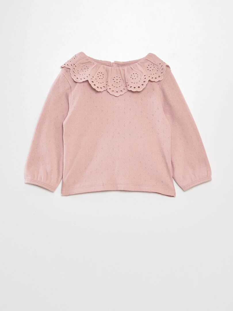 T shirt en maille pointelle Violet