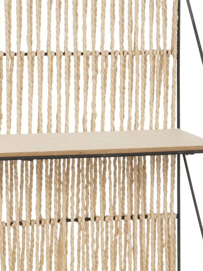 Étagère murale corde et métal Cosy 2 niveaux Beige